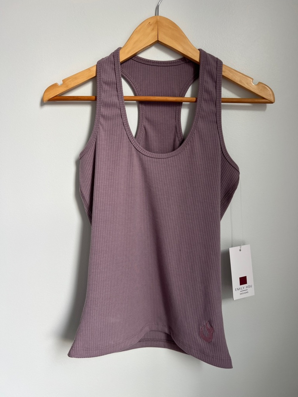 Emily Hsu Designs Mauve Ribbed Racerback Tank NWT Size S